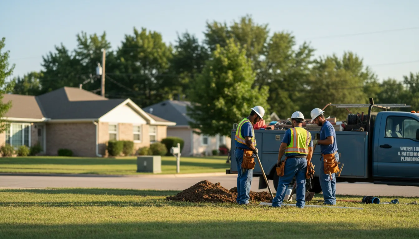 Residential water line and bathroom plumbing service in Crockett, TX